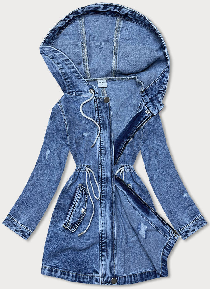 Volná dámská džínová bunda ve světle modré denimové barvě (POP7120-K) - P.O.P.SEVEN modrá jean S