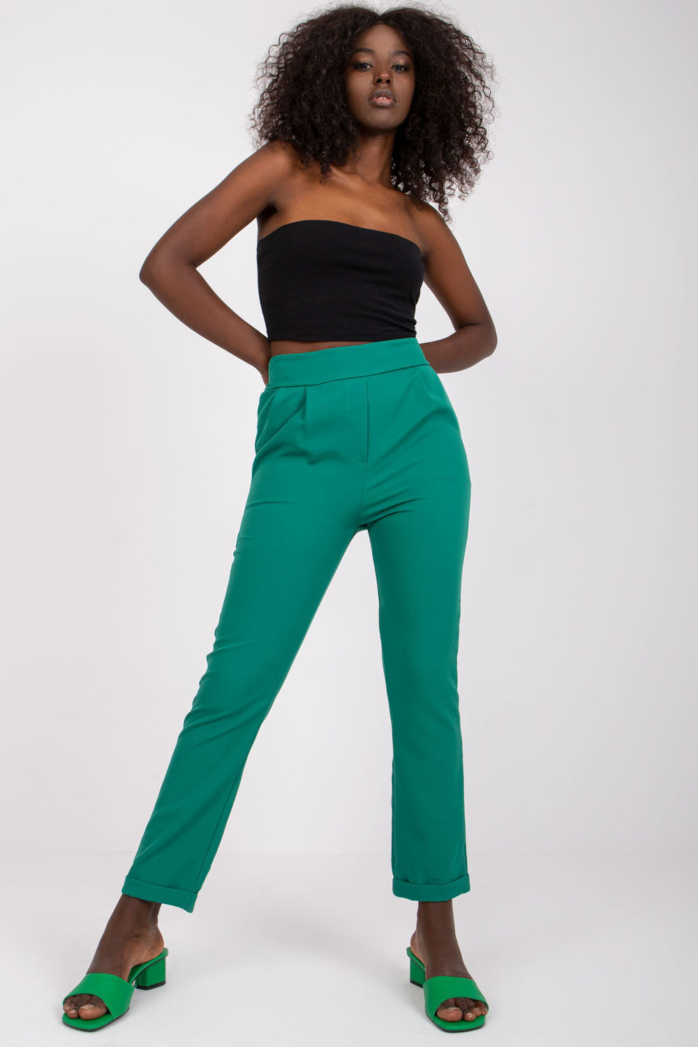 Dámské kalhoty model 162538 Zelená - Rosa Rossa tmavě zelená L