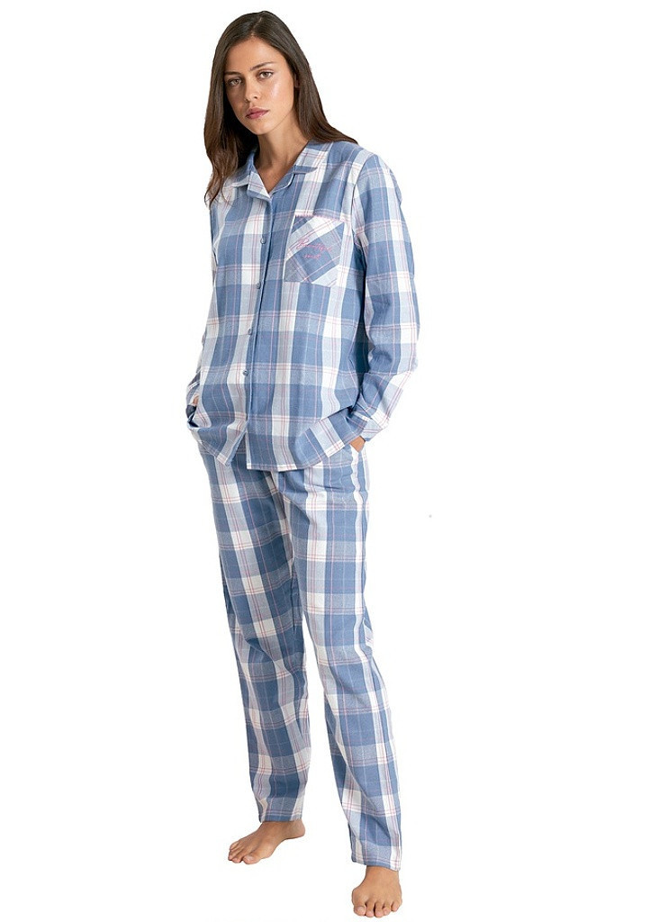Dámské pyžamo 250500 Modrá s bílou - Muydemi modro-bílá M