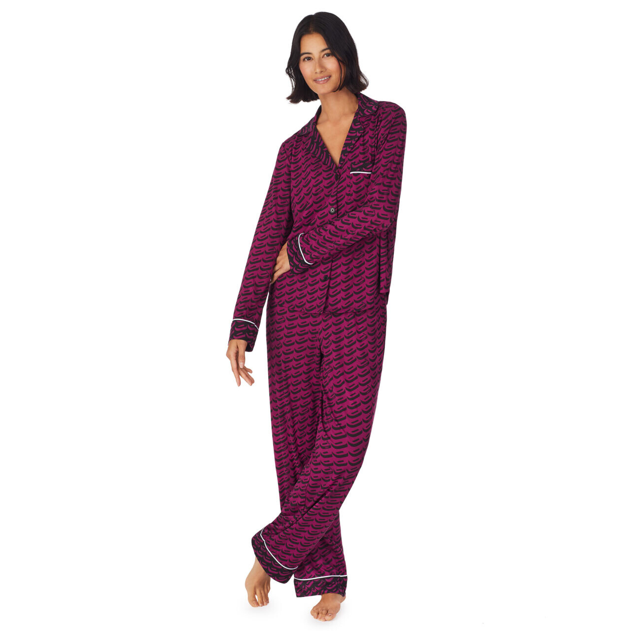 Dámské pyžamo YI2922684F 501 fialová vzor - DKNY M