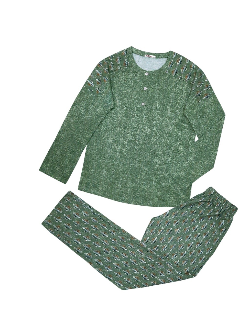 Dámské pyžamo 104/085 zelené se vzorem - Karol 2XL