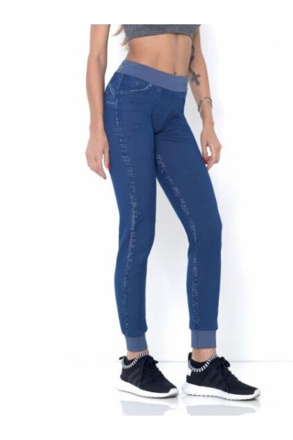 Dámské sportovní kalhotové legíny Jeansy Modellante 610346 Modrá jeans - Intimidea jeans-modrá S/M