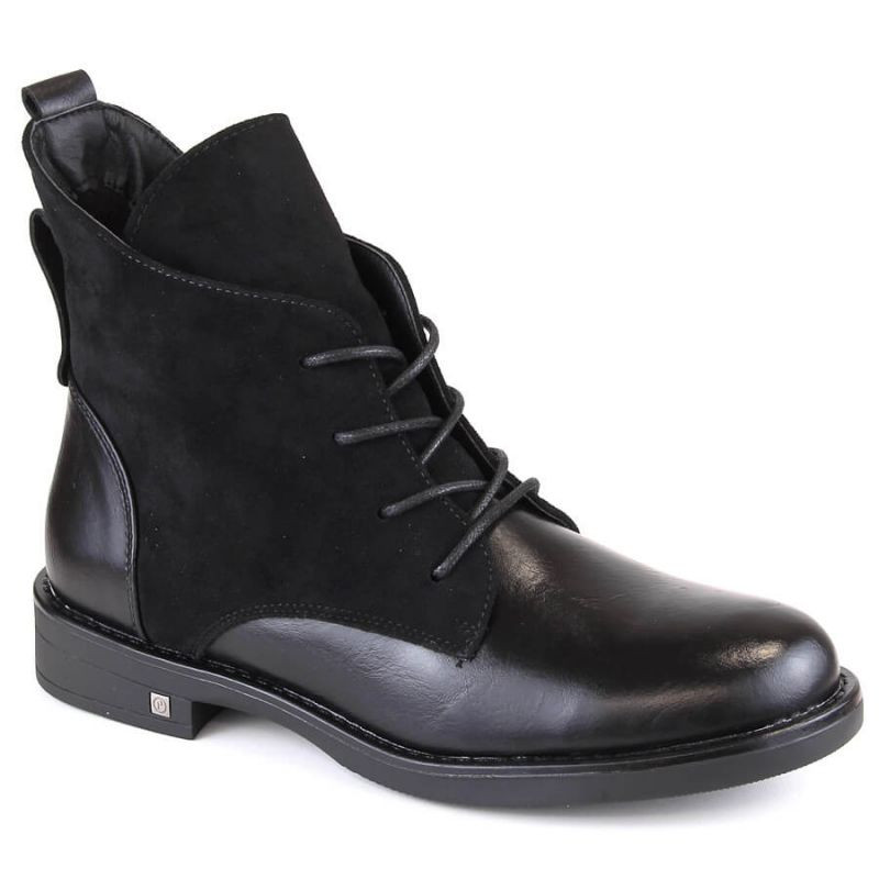 Dámské zateplené boty na podpatku W WOL88C černé - Potocki 36