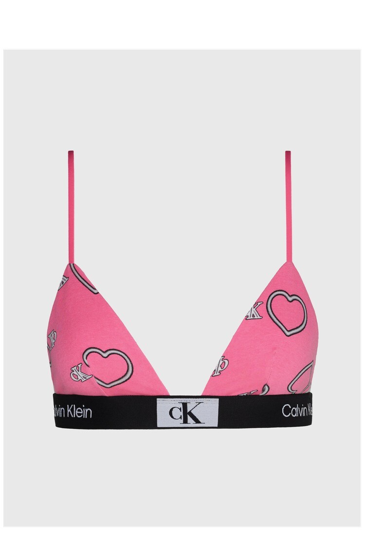 Dámské podprsenka 000QF7478E KCC růžová se srdíčky - Calvin Klein L