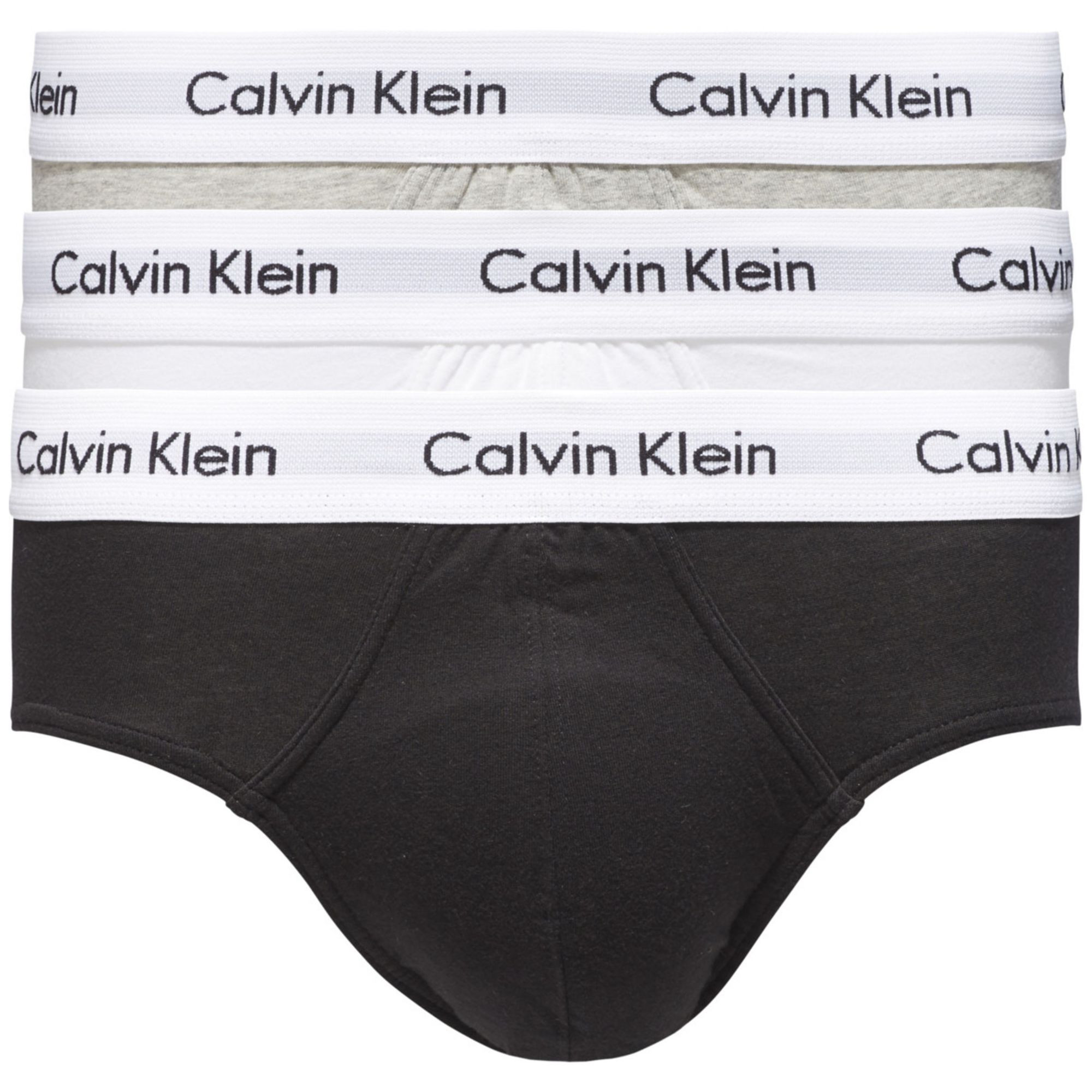 Pánské slipy 3 Pack 0000U2661G 998 černá/bílá/šedá - Calvin Klein S