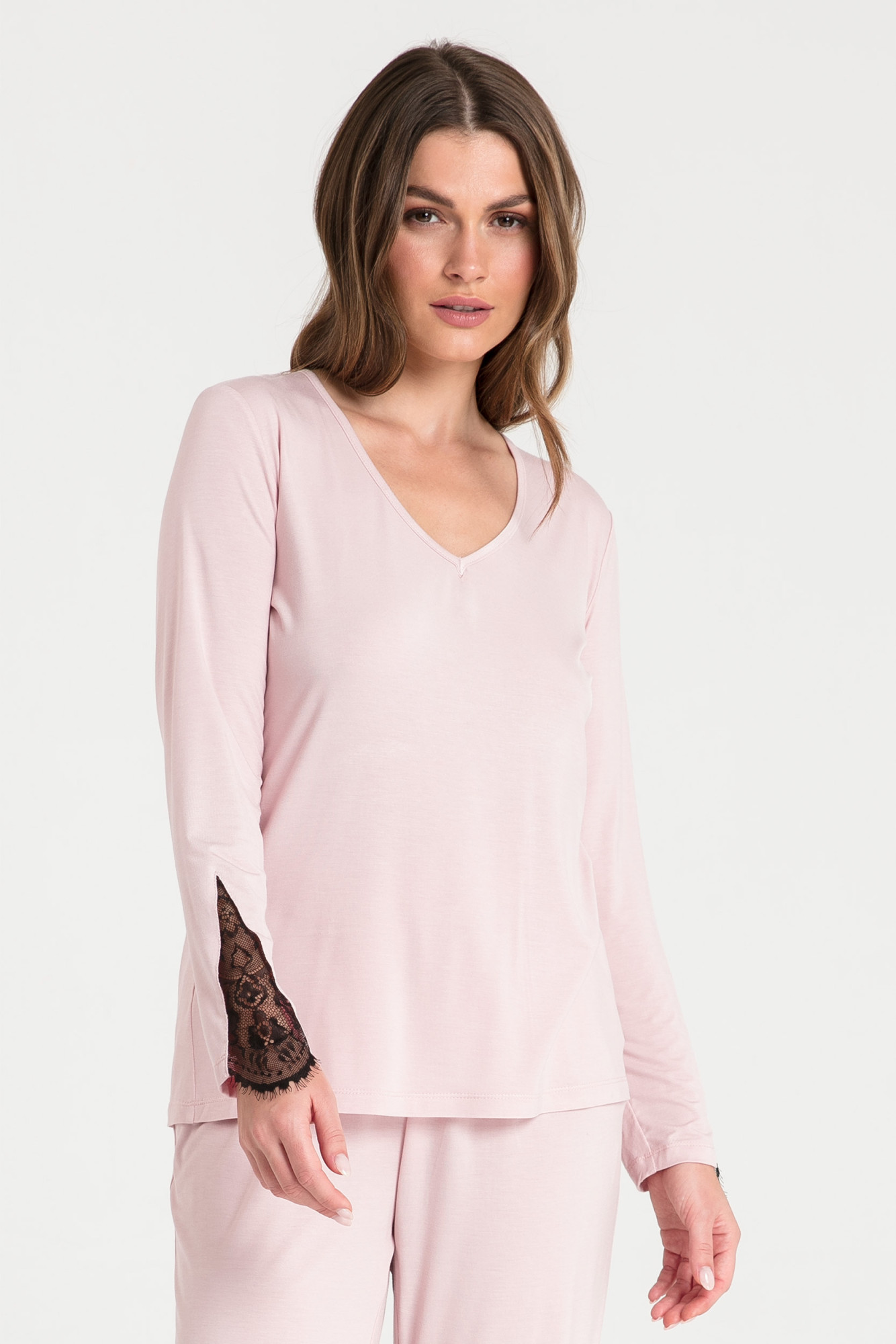 Dámský pyžamový Top LA072 Pudr růžová - LaLupa pudrovo-růžová XL