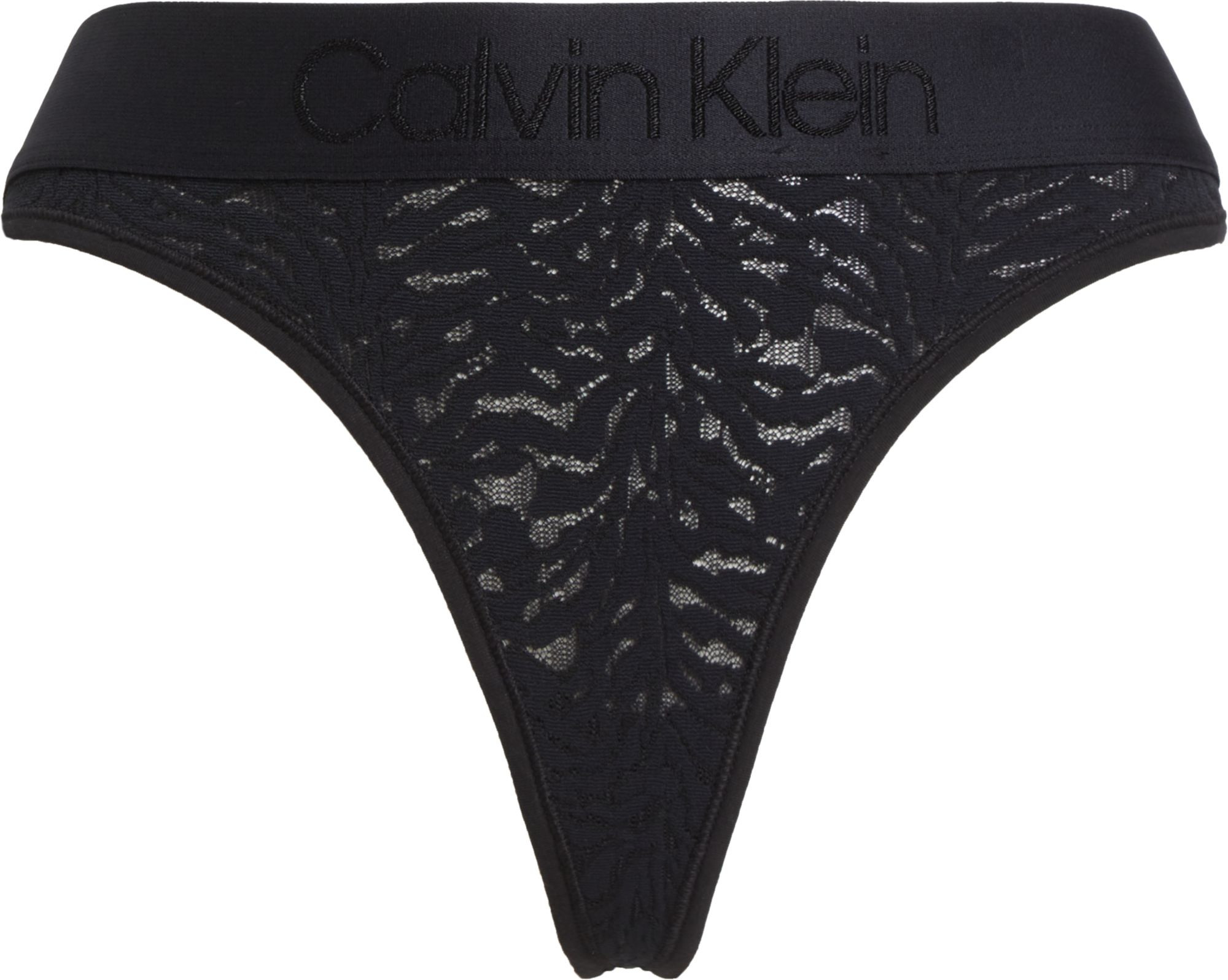 Dámská tanga Lace Thong Intrinsic 000QF7287EUB1 černá - Calvin Klein M