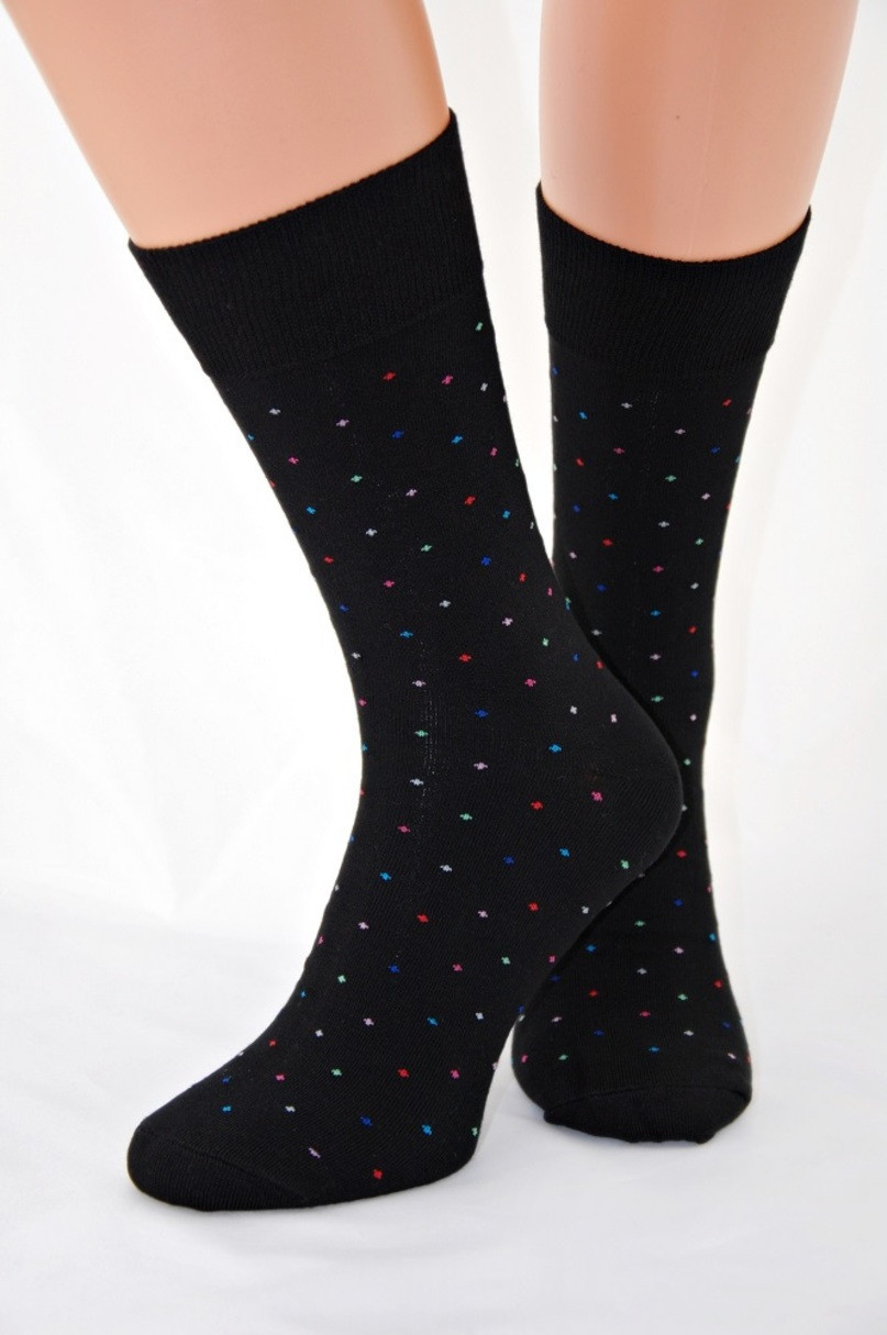 Pánské ponožky černé s tečkami - Regina 39-42