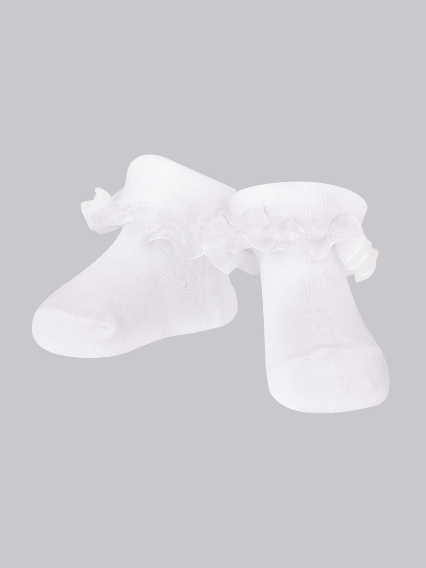 Dívčí ponožky s volánky 3Pack SKA-0119G-010J-002 bílé - Yoclub 5-6 cm