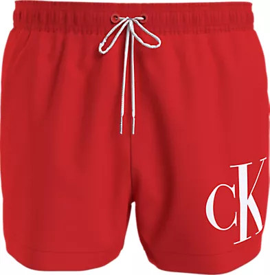 Pánské plavky SHORT DRAWSTRING KM0KM00967 XM9 červené - Calvin Klein XL