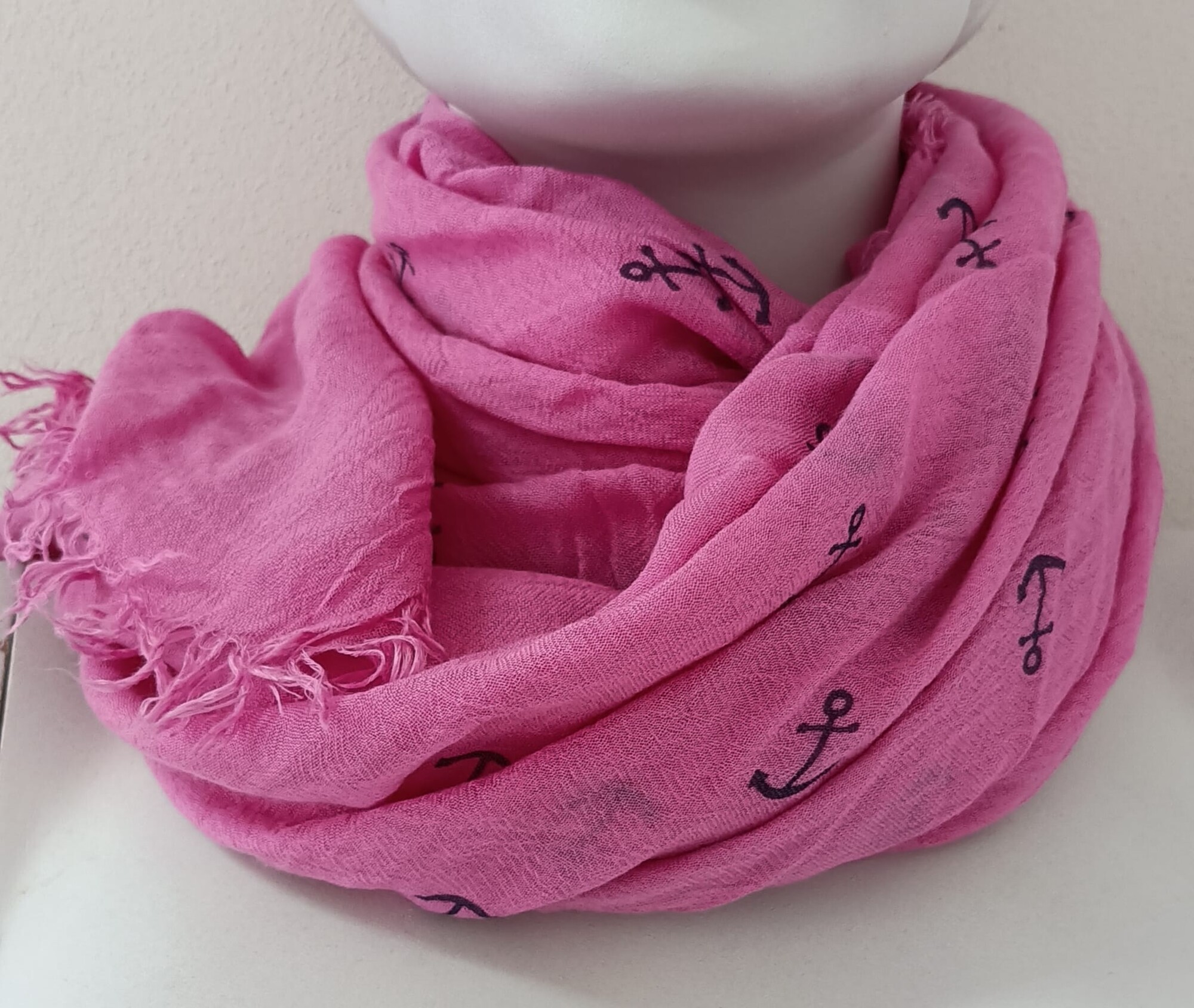 Dámský šátek růžový s potiskem - FPrice one size