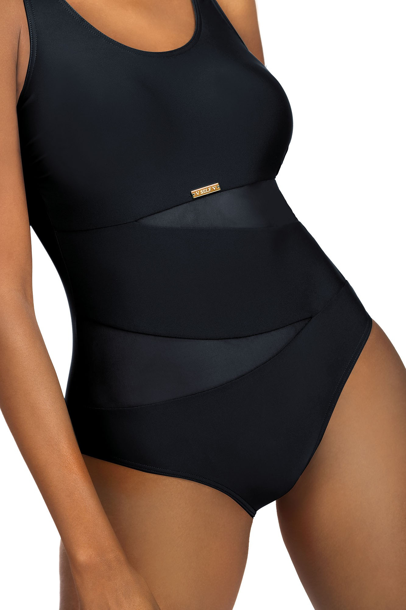 Jednodílné dámské plavky S36W Fashion Sport černé - Self 3XL
