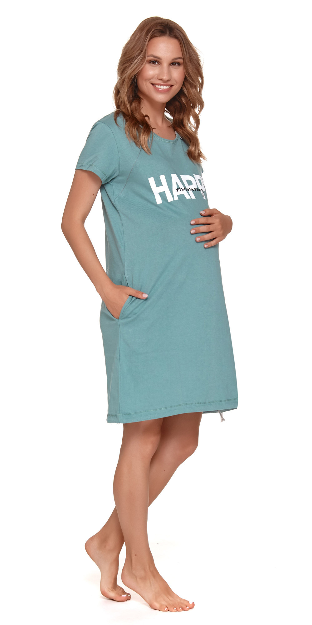 Dámská mateřská noční košile TCB.9504 zelená - Doctor Nap S