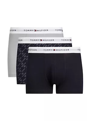 Pánské boxerky 3Pack UM0UM02768 0Y1 šedé/černé/potisk - Tommy Hilfiger XL