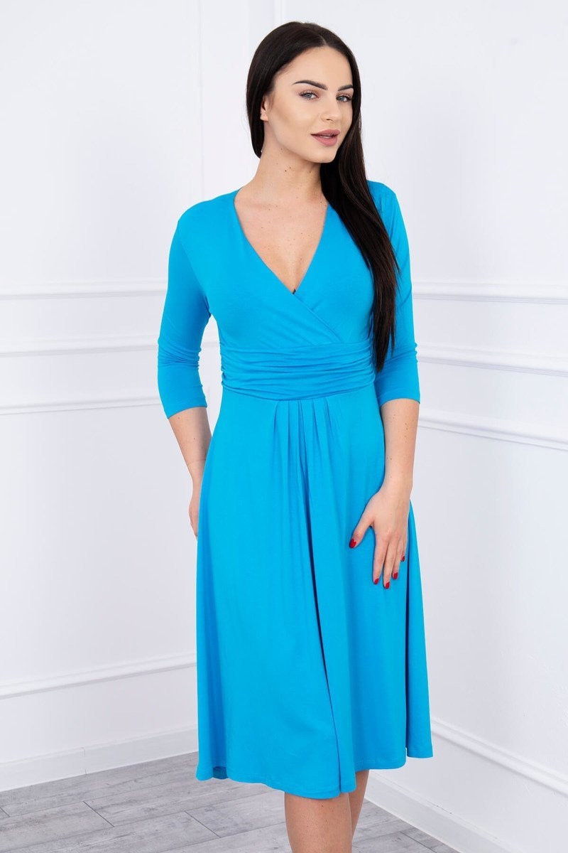 Dámské šaty 2525 Světle modrá - Kesi modrá XL