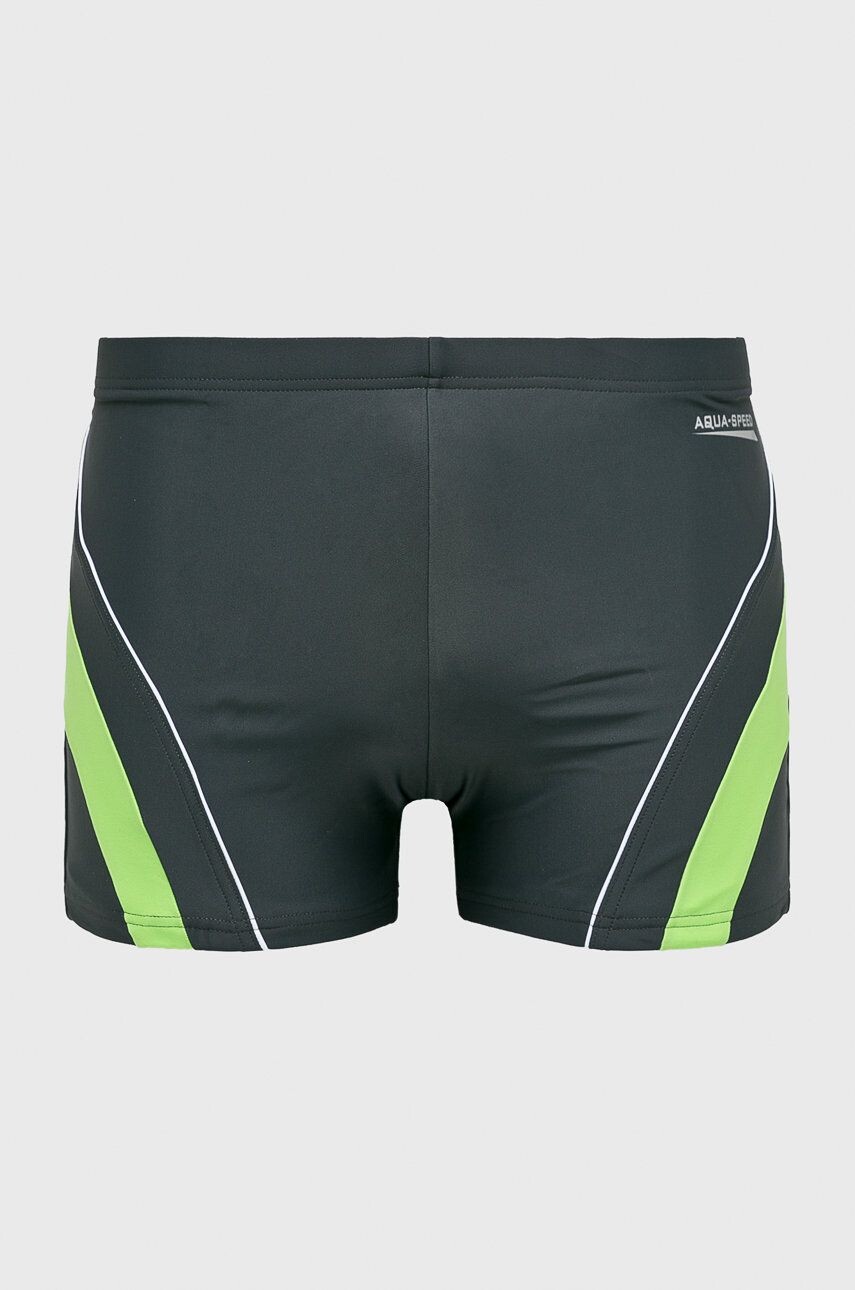 Pánské plavecké šortky Dennis šedo-zelené - AQUA SPEED L
