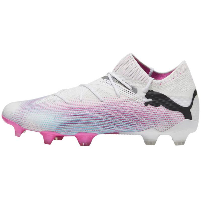 Pánské fotbalové boty / kopačky Future 7 Ultimate FG/AG M 107599 01 Bílá s růžovou - Puma bílá s růžovou 42