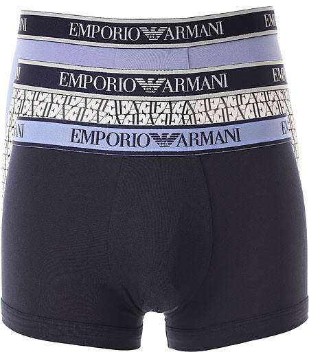 Pánské boxerky 3Pack 112131 4R717 modré - Emporio Armani M