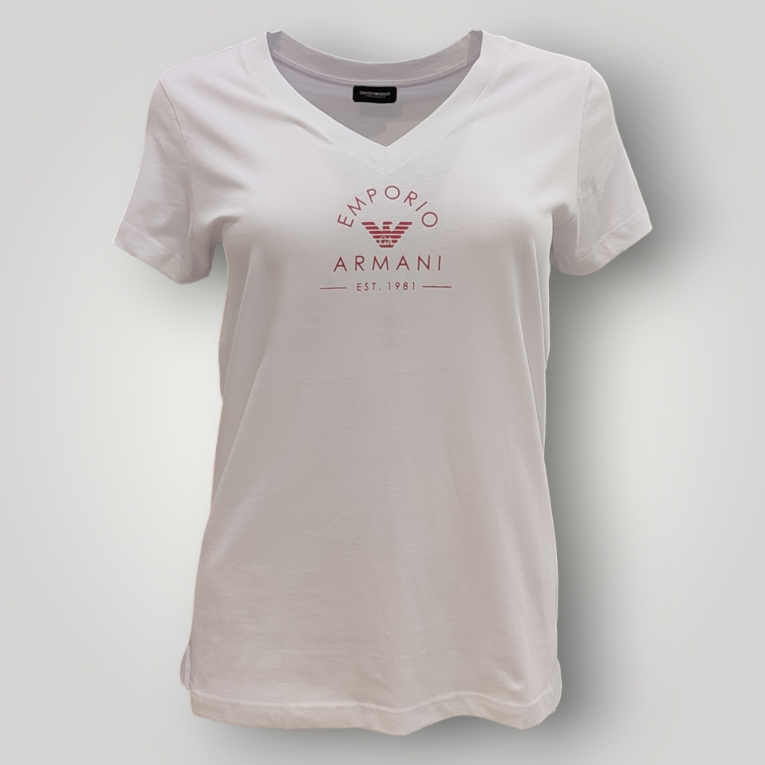 Dámské tričko 164722 4R227 00010 bílé - Emporio Armani XS