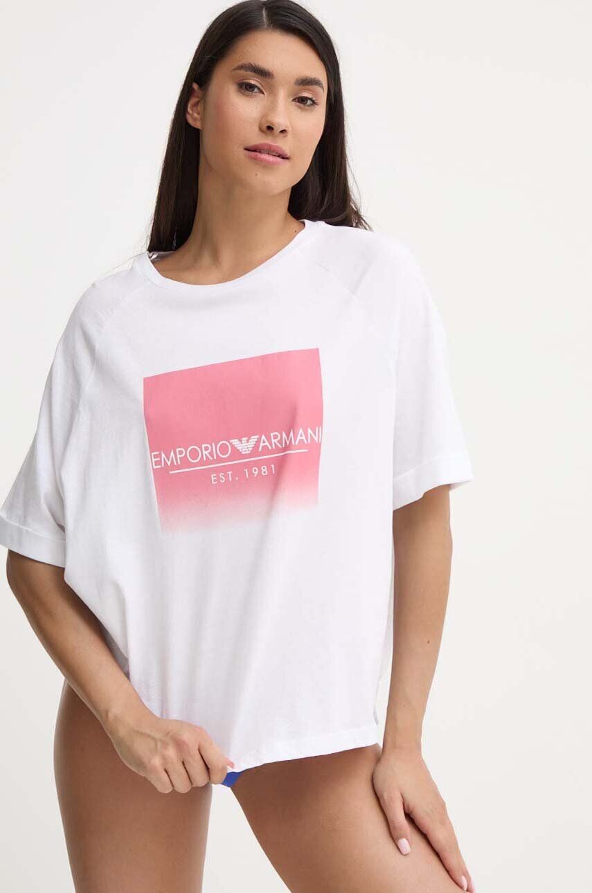 Dámské tričko 164829 4R255 00010 bílé - Emporio Armani L/XL