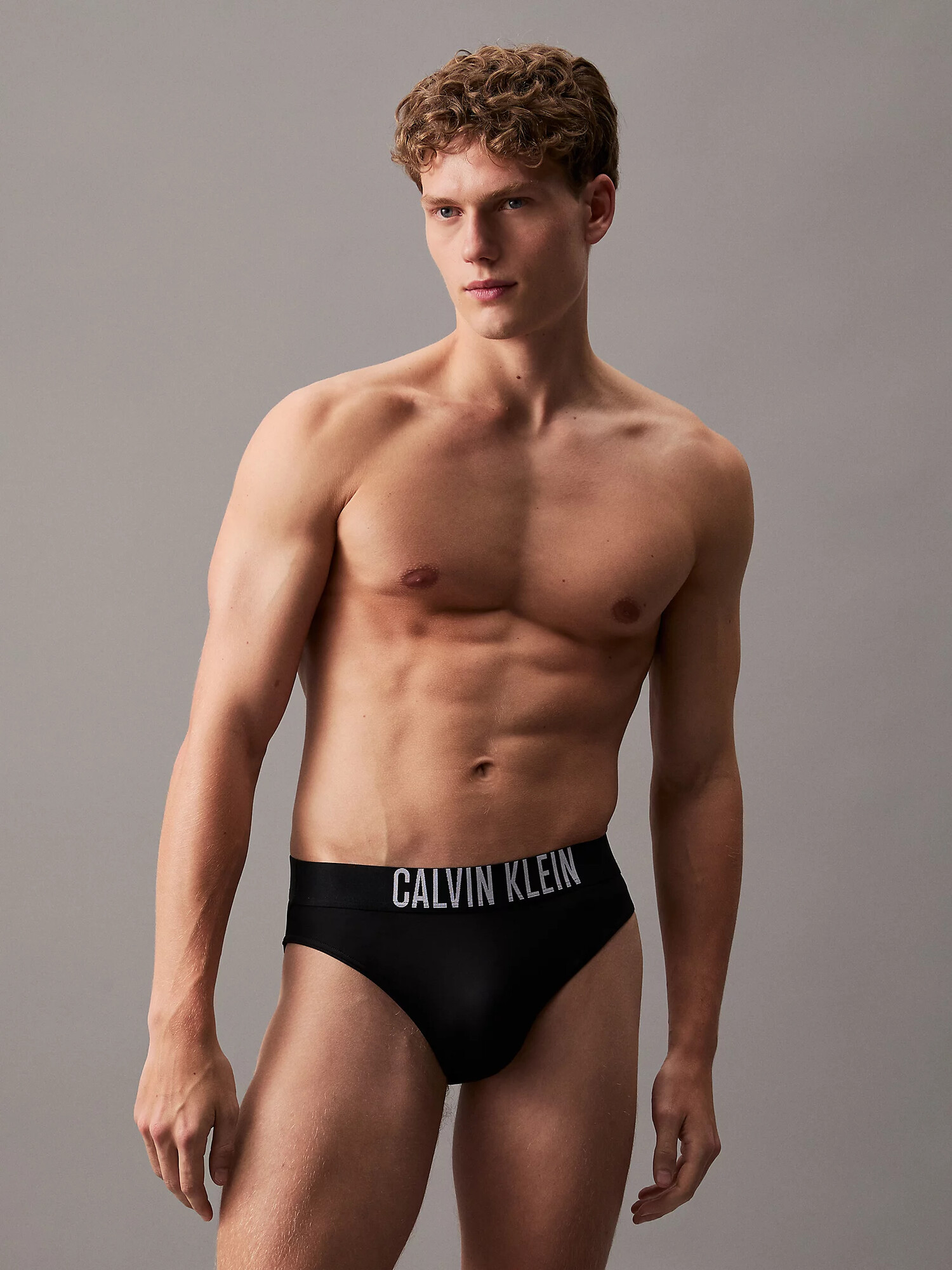 Pánské plavky KM0KM01057 BEH černé - Calvin Klein XL
