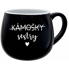 HRNEK KÁMOŠKY SESTRY - černý keramický hrníček 300 ml HRNEK KÁMOŠKY SESTRY - černý keramický hrníček 300 ml