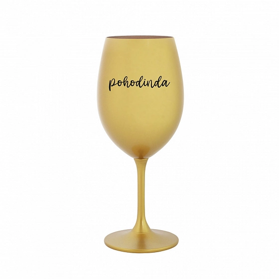 POHODINDA - zlatá sklenice na víno 350 ml