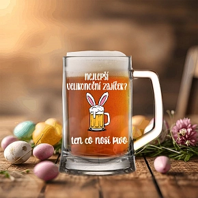SKLENKA NEJLEPŠÍ VELIKONOČNÍ ZAJÍČEK? TEN CO NOSÍ PIVO - pivní sklenice 0,5 l SKLENKA NEJLEPŠÍ VELIKONOČNÍ ZAJÍČEK? TEN CO NOSÍ PIVO - pivní sklenice 0,5 l