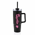 BARBIE - černý cestovní hrnek s průhledným víčkem 900 ml  
