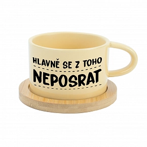 HRNEK HLAVNĚ SE Z TOHO NEPOSRAT - žlutý hrníček makronka 200 ml HRNEK HLAVNĚ SE Z TOHO NEPOSRAT - žlutý hrníček makronka 200 ml