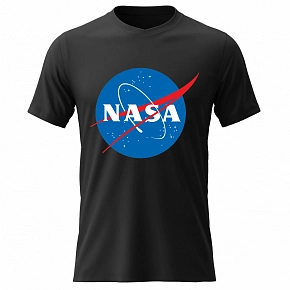 Dámské bavlněné tričko s potiskem - NASA - černé Dámské bavlněné tričko s potiskem - NASA - černé