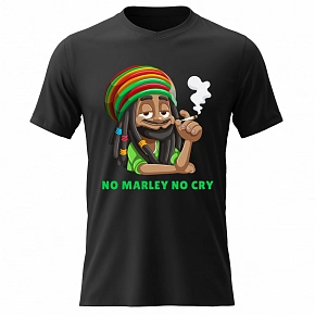 Pánské bavlněné tričko s potiskem - BOB MARLEY - černé Pánské bavlněné tričko s potiskem - BOB MARLEY - černé