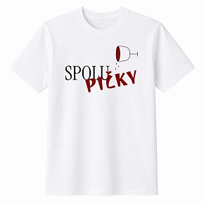 Dámské bavlněné tričko s potiskem - SPOLUPIČKY - bílé Dámské bavlněné tričko s potiskem - SPOLUPIČKY - bílé