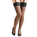 Dámské punčochy Plus size 166 Cher na podvazkový pás - černá - Gabriella