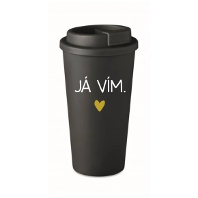 JÁ VÍM. - černý termohrnek 475 ml