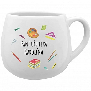 HRNEK PANÍ UČITELKA KAROLÍNA - bílý keramický hrníček 300 ml HRNEK PANÍ UČITELKA KAROLÍNA - bílý keramický hrníček 300 ml
