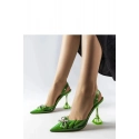 Dámské lodičky na jehlovém podpatku PM2879 Zelená -  Sweet Shoes