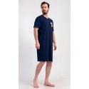 Pánská noční košile s krátkým rukávem Pivo Tmavě modrá - Vienetta