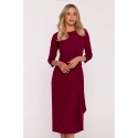 Šaty s volánkem S425  bordó - Stylove