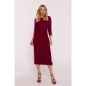 Šaty s volánkem S425  bordó - Stylove