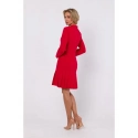 Dámské šaty se skládaným spodním lemem M752 Červená - MOE