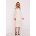 Tužkové šaty s ozdobnými rameny S412 slonová kost - Stylove