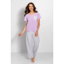 Pyžamo Caroline fialová-šedá - Momenti Per Me