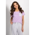 Pyžamo Caroline fialová-šedá - Momenti Per Me