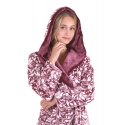 Dámský župan Flora s kapucí krátký 4856 4803 vínový - Vestis