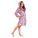 Dámský župan Flora s kapucí krátký 4856 4803 vínový - Vestis