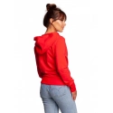 Zavinovací svetr s kapucí B246  červený - BeWear