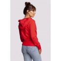 Zavinovací svetr s kapucí B246  červený - BeWear