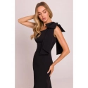 Dámské  šaty na jedno rameno s mašlí M847 černé -  Moe