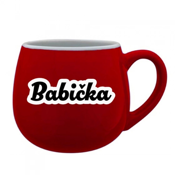 Keramický hrníček Babička (obrys) 300 ml červený - Giftela